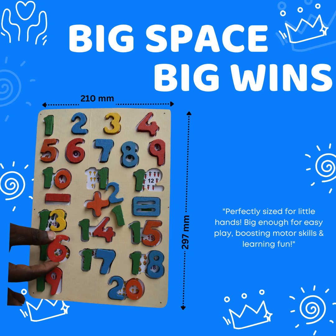 Educational wooden numbers puzzle for toddlers and early math skills by kiy toys