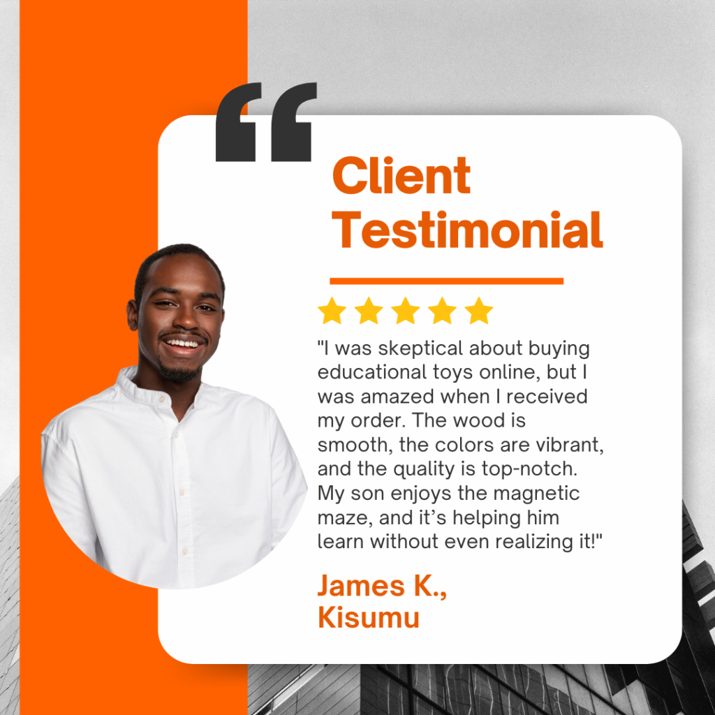 Orange and White Modern Client Testimonial Instagram Post