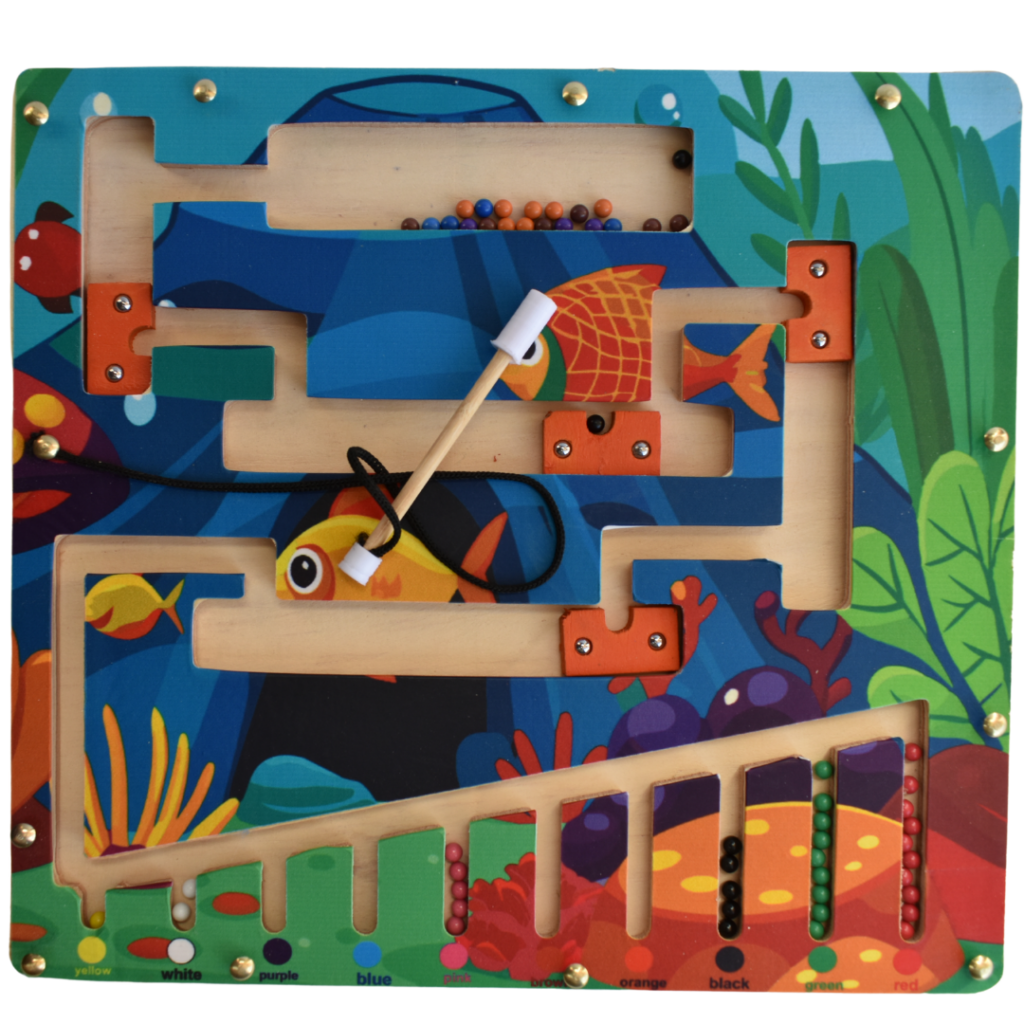 Kiy Toys magnetic mice ball maze game for kids to develop hand-eye coordination and problem-solving skills.